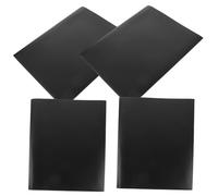 Parliky 4Pcs Plastic Document Folders with Double Slots for Test Papers Office File Organizers Multi-Functional Filing for School and Home Use Black