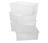 Parliky 4pcs Plastic Laboratory Basin Square Shape with Longterm Strength and Enhanced Visibility for Cleaning Equipment and Science Experiments, Sturdy Lab Utensil for Accurate Lab Work