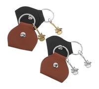 Parliky 4pcs PU Guitar Pick Holder Keychain Portable Plectrum Storage Pouch for Acoustic Bass Mandolin Scratch-Resistant Pick Case Bag with Decorative Multiuse Fob Lightweight