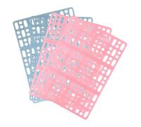 Parliky 4pcs Rabbit Cage Floor Mats with Hollow Design Wear-resistant Small Animal Foot Pads for Hamster Bunny Chinchilla and Pink Cuttable and Easy to Clean