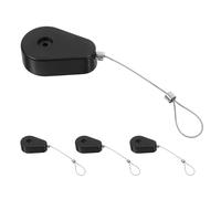 Parliky 4pcs Retractable Anti-Theft Cable Lock Box with 1m Telescopic Steel Wire, Plastic Case for Devices and Valuables, Space Saving Security Lock for Travel and Drawer Protection