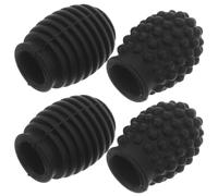 Parliky 4pcs Silicone Drumstick Mute Tips Set with 2 Particle and 2 Spiral Designs Noise-cancelling Drumstick Dampeners for Silent Percussion Practice