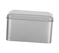 Parliky 4pcs Silver Metal Tins with Secure Sliding Lids Rectangular Tea Canisters for Loose Leaf Cookie Storage Candy Jars Spice Containers Decorative Kitchen Canisters with Smooth Edges