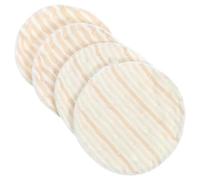 Parliky 4pcs Washable Cotton Breast Pads for Women with Leak-Proof Design and Fit Breast Curves, Soft Beige Nursing Pads for Outdoor Use Or Carry in A Handbag