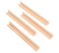 Parliky 4Pcs Wooden Domino Trays Alphabet Tile Holders Natural Wood Display Stands for Domino Cards and Letter Games DIY Educational Ornaments