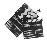 Parliky 4pcs Wooden Movie Clapboard Portable Black Clapper Boards for Film Shooting Scene Marking Photo Props Gift for Film Students and Directors