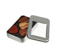Parliky 4pieces Multipurpose Wooden Guitar Picks Ergonomic Design Plectrums for Electric Acoustic Guitars Boxed Lightweight and Practical
