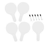 Parliky 5 Pcs Handheld Double Sided Dry Erase Answer Paddles with Markers Mini White Boards for Classroom Teaching Student Participation and Interactive Learning Tools