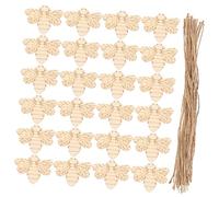 Parliky 50 Sets Bee Shape Wooden Cutouts DIY Craft Decor Natural Smooth Unfinished Wooden Slices for Painting Graffiti Home Office Decoration and Art Projects