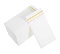 Parliky 50 Sheets Gold Trim Disposable Paper Napkins Absorbent Serviettes for Weddings Parties Restaurants Space-Saving Folded Design Cleaning Tissues