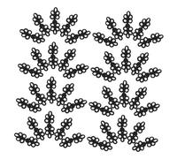 Parliky 50pcs Black Chinese Knots Frog Buttons Traditional Toggle Closures for Cheongsam Sweater Coat Scarf Cardigan Costume Sewing Decorative Fasteners with Unique Leaf Design -Ready