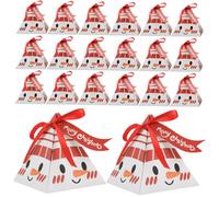 Parliky 50Pcs Christmas Candy Boxes Treat Gift Containers with Snowman Face Design DIY Party Favor Boxes for Xmas Decoration Cookies Chocolates Multi Purpose Holiday Storage