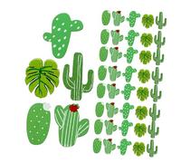Parliky 50pcs Cute Wooden Push Pins for Cork Boards Cactus and Succulent Thumbtacks with Comfortable Grip Metal Wood Design Decorative Cork Board Decorations for Office Home