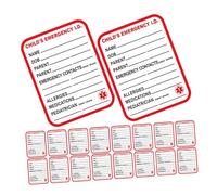 Parliky 50pcs Emergency Car Seat Sticker Emergency Medical Information Id Card Medical Id Sticker Car Seat Labels Labels Alert Daycare Essentials Red