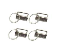Parliky 50Pcs Metal Fabric Key Chain Fob Hardware for Lanyards and Wristlets Rust-Resistant Key Fob Chain Clips for DIY Straps Ribbons Bags and Suitcase Accessories