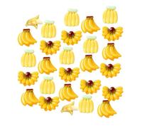 Parliky 50pcs Mini Realistic Fake Bananas Resin Bananas for DIY Crafts Home Decor Party Decorations Yellow Artificial Miniature Simulation Fruit Props