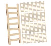 Parliky 50pcs Mini Wooden Dollhouse Ladder Sturdy Step Ladder Model for DIY Craft Accessories Compact Wood Staircase Decor for Play House Furniture