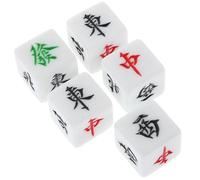 Parliky 5pcs Acrylic Mahjong Dice Wind Direction Dices for East South West North Southeast Northwest Board Game Tool and Party Accessories for Home Entertainment