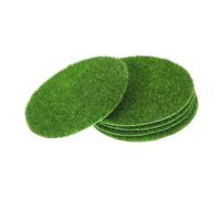 Parliky 5pcs Artificial Moss Lawn Round Faux Greenery for Indoor Plants Micro Landscape DIY Flocking Grass Decoration for Succulent Bonsai and Garden Craft