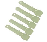 Parliky 5pcs Cat Treat Spoon Dispenser for Precise Portion Control Light Green Plastic Lickable Scoopers for Pets Kittens Easy-clean Wet Food Feeder for Travel and Interactive Feeding