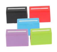 Parliky 5pcs Console Mixer Slider Fader Knobs Caps Set 4mm Inner Hole Flat Push Buttons Black Red Purple Blue Green White for Dj Controller Replacement