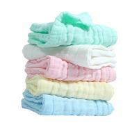 Parliky 5pcs Cotton Baby Facial Towels for Newborns, Super Soft, Breathable and Practical Reusable Washcloths with Creative Simple Appearance Design