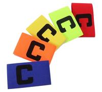 Parliky 5pcs Elastic Captain Bands for Football Soccer with Anti-slip Design Breathable Comfortable Armbands in Yellow Red for Team Leadership and Training