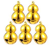 Parliky 5Pcs Gourd Shape Pet Bells Christmas Tree Ornaments Crisp Sound Collars for Dogs Cats Festive Pet Supplies Holiday Animal Lovers