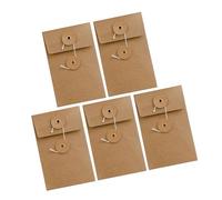 Parliky 5pcs Kraft Paper Envelopes with String Tie Closure Vintage Look Storage Bags for Wedding Invitations Greeting Cards and Document Organization Secure and Practical DIY Office Use