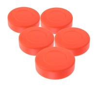 Parliky 5pcs Matte Orange Ice Hockey Training Pucks PVC Flat Hockey Balls for Skill Improvement and Practice Professional Lightweight Accessories for All Levels