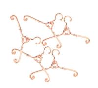 Parliky 5Pcs Mini Vintage Doll Clothes Hangers Rose Gold Metal Miniature Hanger for Doll Closet Organization Accessories