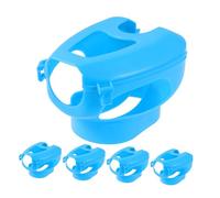 Parliky 5pcs Plastic Pigeon Holder Injection Feeding Fixed Rack Buckle Design, Gentle Racing Pigeon Medicine Feeder Frame for Birds and Parakeets, Blue