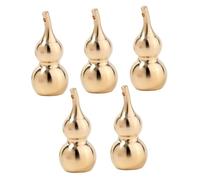 Parliky 5PCS Small DIY Brass Gourd Pendants Portable Keychain Charms Feng Shui Luck Blessing Decorations for Jewelry Making and Giving