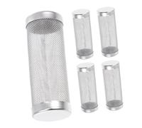 Parliky 5pcs Stainless Steel Fish Tank Prefilter Mesh Aquarium Intake Filter Guard with Cover Diameter Noise-reducing Mesh Screen Protecting Fry Shrimp and Small Fish