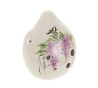 Parliky 6-hole Ceramic Ocarina in F Key for Beginners and Adults, Professional Mid-tone Wind Instrument, Purple Vine Color, Suitable for Music Practice and Learning
