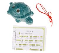 Parliky 6-hole Turtle Shape Ocarina Flute in a Key, Mid-size Ceramic Wind Instrument for Beginners, Portable Dark Green Introductory Ocarina for Music Learning and Collecting