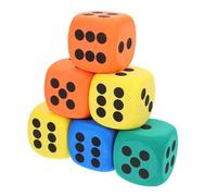 Parliky 6 Pcs Large EVA Foam Dice for Classroom Games Colorful Rounded Corner Dice Lightweight for Interactive Learning Social Skill Development and Party Activities