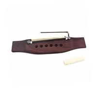 Parliky 6 string Adjustable Rosewood Acoustic Guitar Bridge Kit String with Plastic Saddles and Height Adjustable Rod Wrench for Folk Guitar Replacement Parts