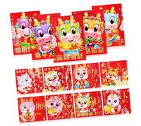 Parliky 60 Pcs Dragon Red Envelopes for Spring Festival Copper Plate Paper Lucky Money Bags with Foil Stamping Cute Cartoon Design Chinese Year Red Pockets for Lunar Year Gifts