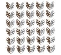 Parliky 60pcs Antique Bronze Silver Flower Linker Charms Connectors for DIY Jewelry Making Hollow Vintage Floral Pendants for Necklaces Bracelets Crafting