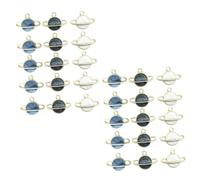 Parliky 60pcs Enamel Alloy Charms Planet Pendants DIY Jewelry Making Accessories for Necklace Bracelet Earring Crafting with Smooth Surface in Blue Black White