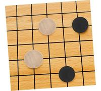 Parliky 60pcs Wooden Backgammon Chess Checkers Pieces for Family Travel Board Game Elegant Black and Natural Wood Color Versatile Entertainment for Camping and Gatherings