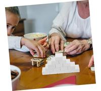 Parliky 65pcs National Flag Mahjong Tiles Game with Plastic Stickers Educational Country Flags Collection for Family Fun Travel and Casual Leisure Entertainment