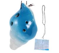 Parliky 6holes Ocarina Ceramic Adorable Beginner Portable Musical Instrument for Outdoor Play Random Style