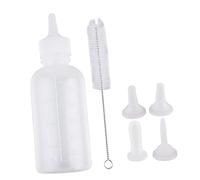 Parliky 6pc Pet Nursing Bottle Set 120ml Baby Dog Kitten Feeding Bottle Pacifier and Cleaning Brush for Dogs and Cats