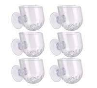 Parliky 6pcs Acrylic Aquarium Plant Holder with Strong Suction Cups, Transparent Fish Tank Feeder Cups for Red Worm Feeding, Durable Tank Plant Decoration Pot for Snails, Turtles, and Aquatic Pets