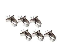 Parliky 6Pcs Bird Fruit Clips Stainless Steel Multi-function Cage Food Holders Vegetable and Fruit Clamp Accessories for Parrot Budgie Cockatiel and Small Birds