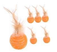 Parliky 6Pcs Cat Ball Interactive Teaser Balls for Kittens Fun Educational Plaything Reduce Boredom and Destructive Behavior Random Color
