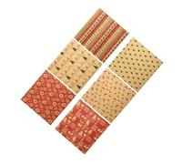 Parliky 6Pcs Christmas Wrapping Paper Set, DIY Flower Pattern Kraft Wrapping Sheets, Eco-Friendly Packaging Paper for Holiday Presents and Party Decorations