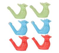 Parliky 6pcs Colorful Ceramic Water Bird Whistles Musical Instruments Early Educational for Party Favors Bath Play and Brain Development Random Color